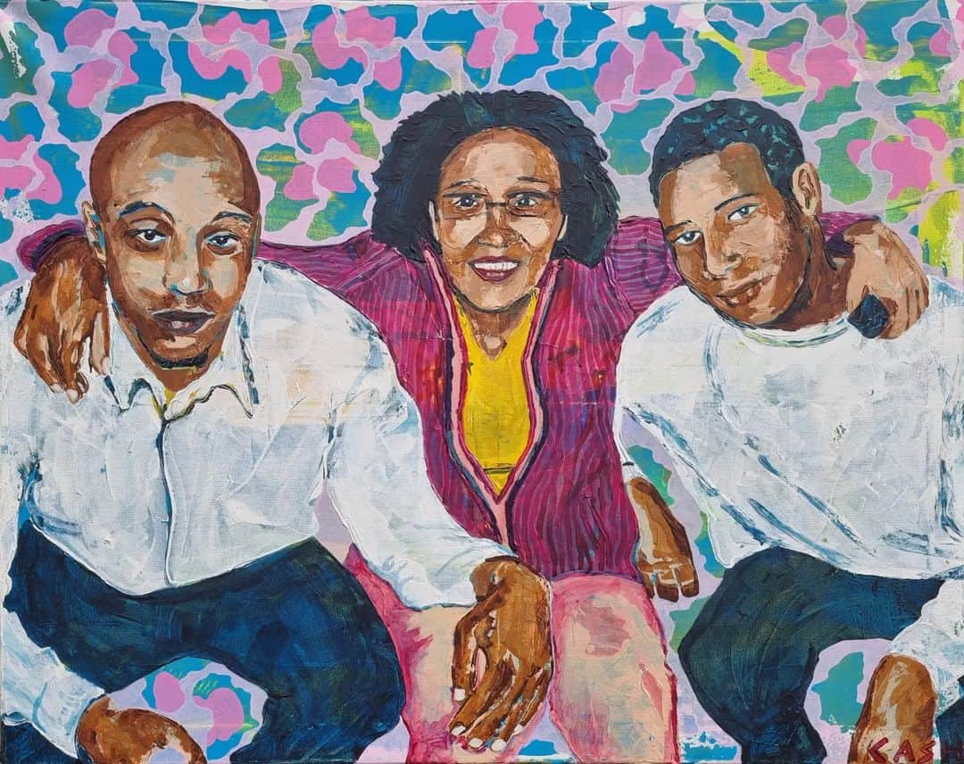 CASH（Carl Anders Sven Hultin）のインスタグラム：「Family portrait (1m20 x 80 cm)  #art #artist #portraits #family」
