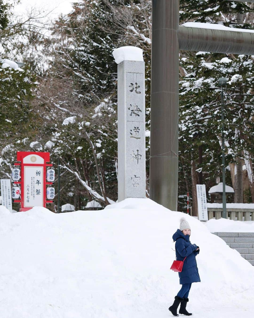 樋口智恵子のインスタグラム：「❄️⛩️❄️ 清らかな冬の #北海道神宮」