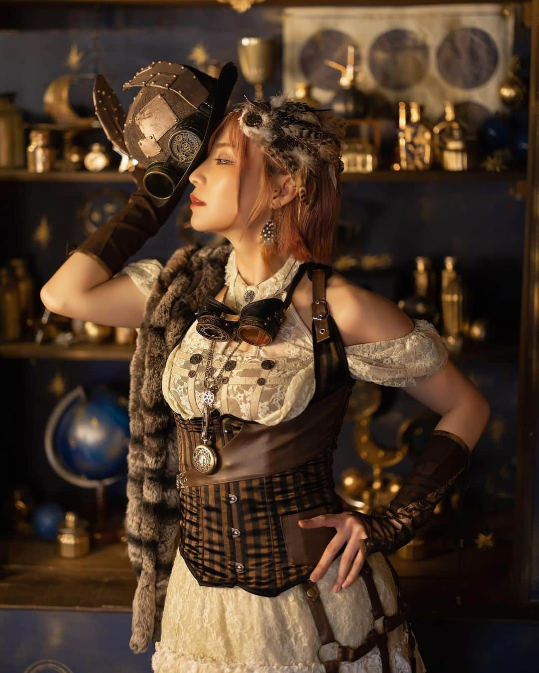 玉樹るいのインスタグラム：「Steam punk  photographer @n.washizu  special thanks @u2bluerose_nobby」