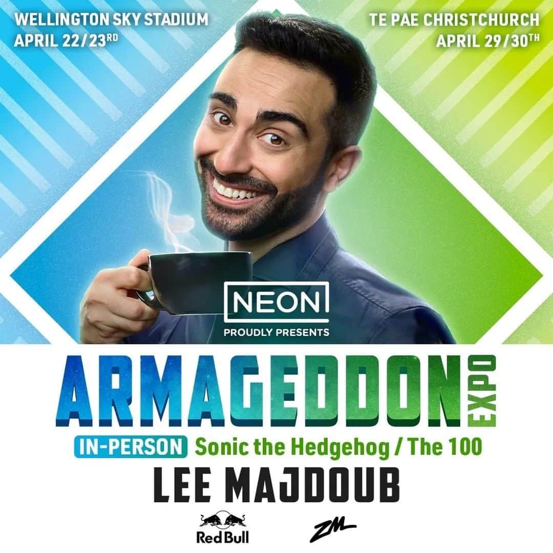 リー・マジャブのインスタグラム：「CONVENTION ANNOUNCEMENT!  I'm so excited to meet you all at @armageddonexponz 🇳🇿   #WellyGeddon April 22 & 23 #ChchGeddon April 29 & 30  Who's going?!」