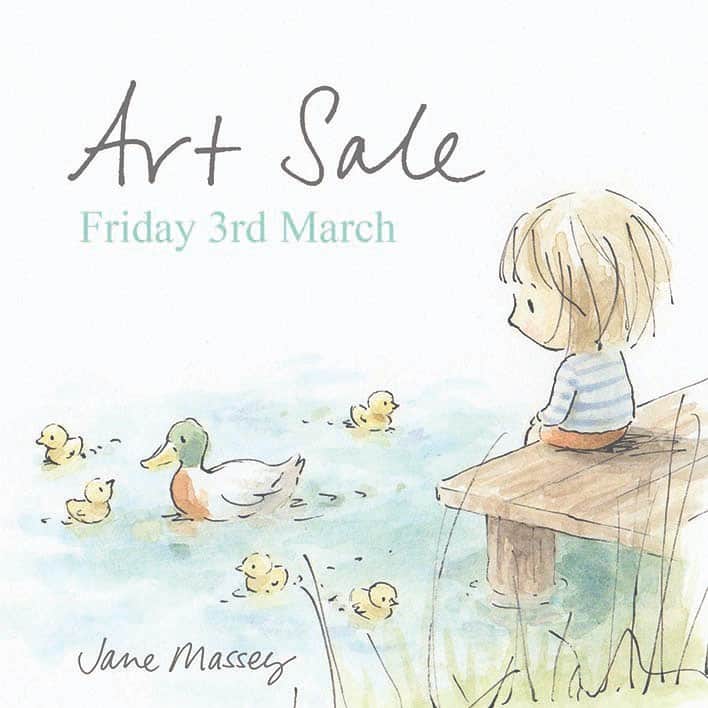 Jane Masseyのインスタグラム：「I will be adding a few original watercolour illustrations featuring The Little Girl to my shop (link in bio) at 1pm UK time on Friday 3rd March. I will also have three new prints. I hope you will pop by! 💛」