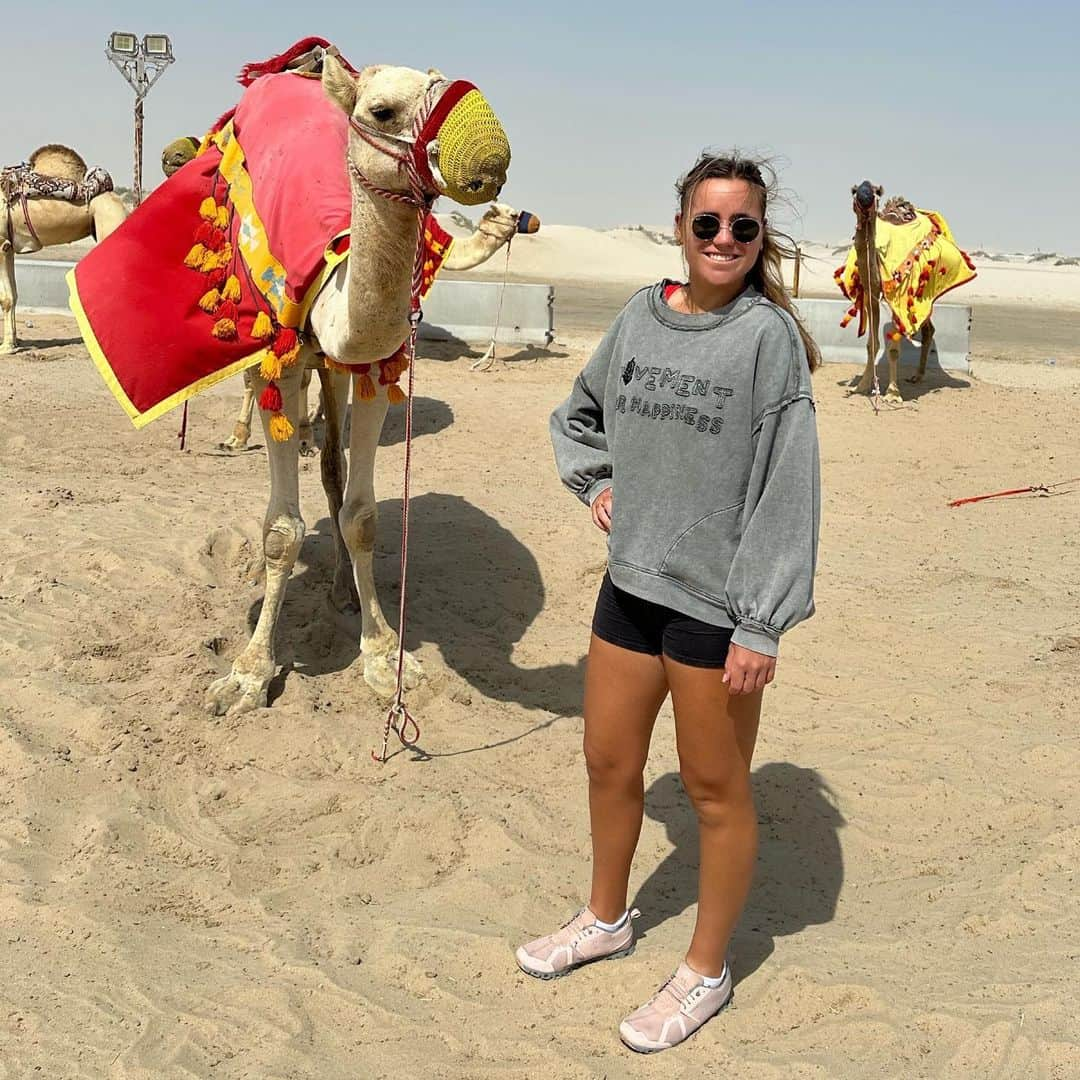 ソフィア・ケニンのインスタグラム：「Always a good time in the Middle East! Looking forward to more opportunities for improvement on court 🎾🐪🌃」