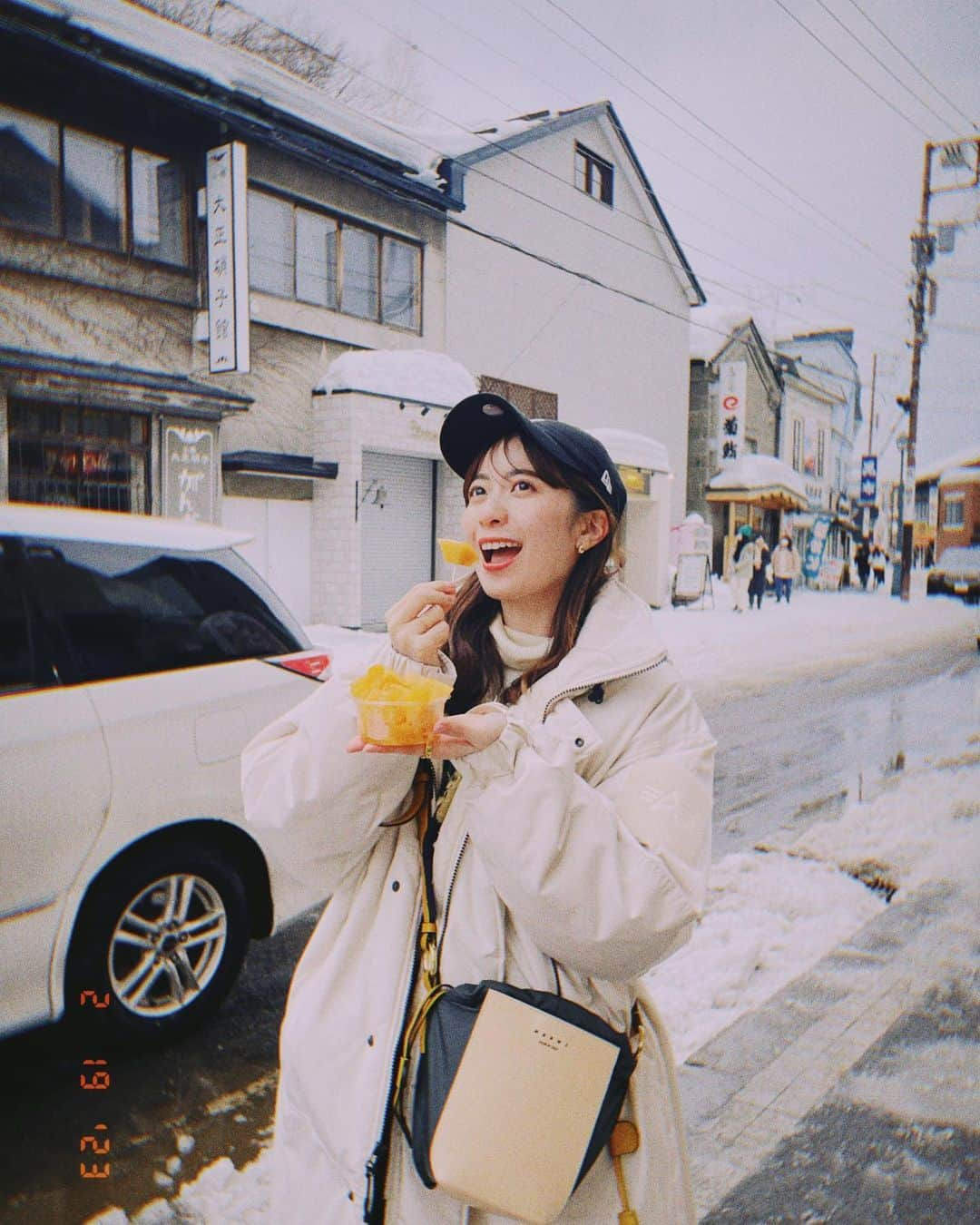 農海姫夏さんのインスタグラム写真 - (農海姫夏Instagram)「北海道☃️🧡 ・ ・ #北海道旅行#小樽#メロン」2月22日 14時11分 - hina_noumi