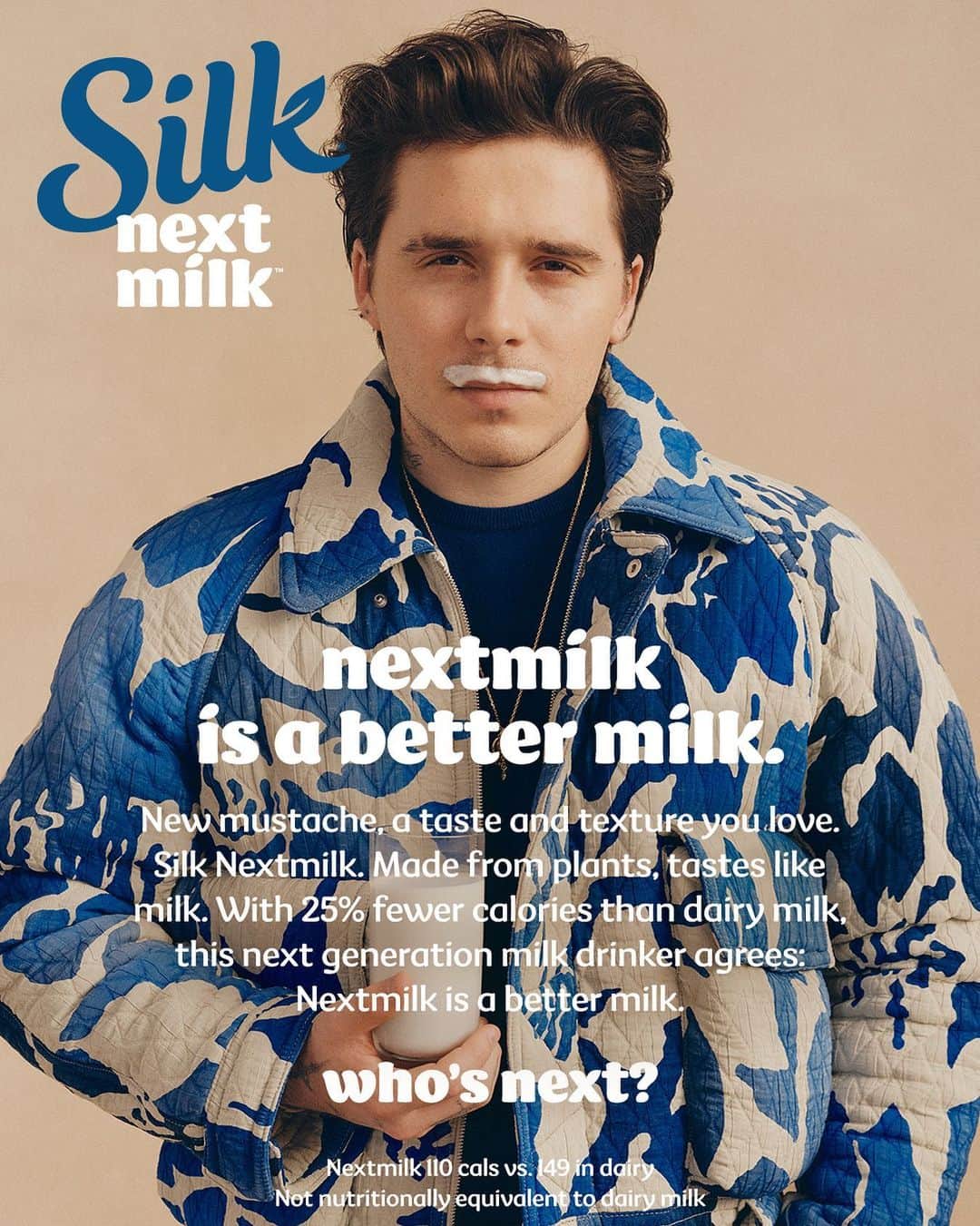 ブルックリン・ベッカムのインスタグラム：「My wife actually asked me to keep it @silk 🤔 Because Silk Nextmilk™ is a better stache. Who’s next? @silk #whosnext #ad」