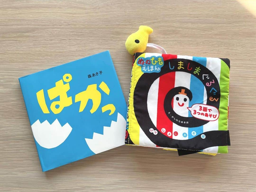 南明奈さんのインスタグラム写真 - (南明奈Instagram)「前に0歳におすすめの絵本を聞いたらたくさんの方が教えてくれました🙌🏻✨ その中からまずはこの3冊を購入✨  《にこにこ》 本屋さんで表紙を見せて1番ジッ👶🏻と見たから購入✨ 買ったのが生後5ヶ月くらいだったんだけど、その時からお気に入りで見せると毎回にこにこに👶🏻✨  《じゃあじゃあびりびり》 最初は 『なんだろう…👶🏻』 って感じだったけど、毎日読み続けてたらある日から笑顔で見るように✨ お気に入りの1冊✨  《だるまさんが》 こちらは5〜6ヶ月ごろの時は 『👶🏻⁇』 な顔をしていて💡 7ヶ月になって、久しぶりに見せてみたら大爆笑🤣 そのあとのお風呂や寝る前もずっと思い出し笑いしてたよ👶🏻✨ 本見せず 『だるまさんが…』 って言うだけで笑うようになりました🤭  オススメしてくれた方が多かった《しましまぐるぐる》✨ いろんなしかけのついたぬのひも絵本バージョンもあったから、外出時用にこっちにしてみた😆  《ぱかっ》はロケでご一緒したママさんが 『インスタでオススメの絵本聞いてたので…✨』 とプレゼントしてくださいました🙇‍♀️✨ これもニコニコしながら見てます👶🏻  他のオススメ絵本もまた今後買ってみます☺️ 教えてくれてありがとう✨」2月22日 15時07分 - akinaminami