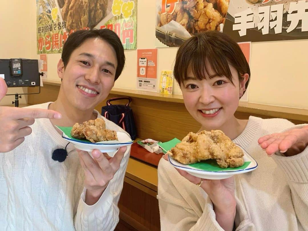 常盤よしこのインスタグラム：「今日の#週刊山崎くん  久しぶりにでてまーす❤️ 唐揚げ特集です😋 カリッジュワ〜♫ お時間ある方はご覧ください😊  #熊本唐揚げ#熊本グルメ#rkkテレビ#唐揚げ#からあげ#熊本市グルメ」