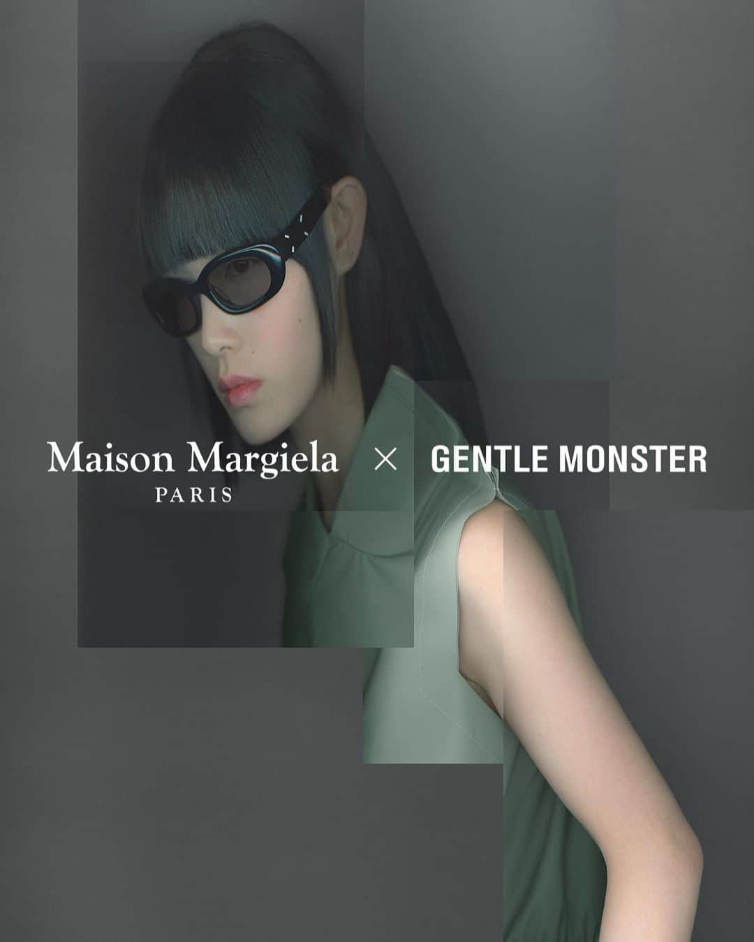GENTLE MONSTERのインスタグラム：「Maison Margiela × Gentle Monster ⁣ ⁣ The four stitch details are relentlessly threaded on the side of the black acetate frames embodying the uncompromised value of creativity and self-expression of the two brands. ⁣ ⁣ Register for the early notification via link in bio to shop the Maison Margiela × Gentle Monster eyewear collection of the⁣ global launch on February 28th.⁣⁣⁣ ⁣⁣ #MaisonMargielaxGentleMonster⁣⁣ #GentleMonster」