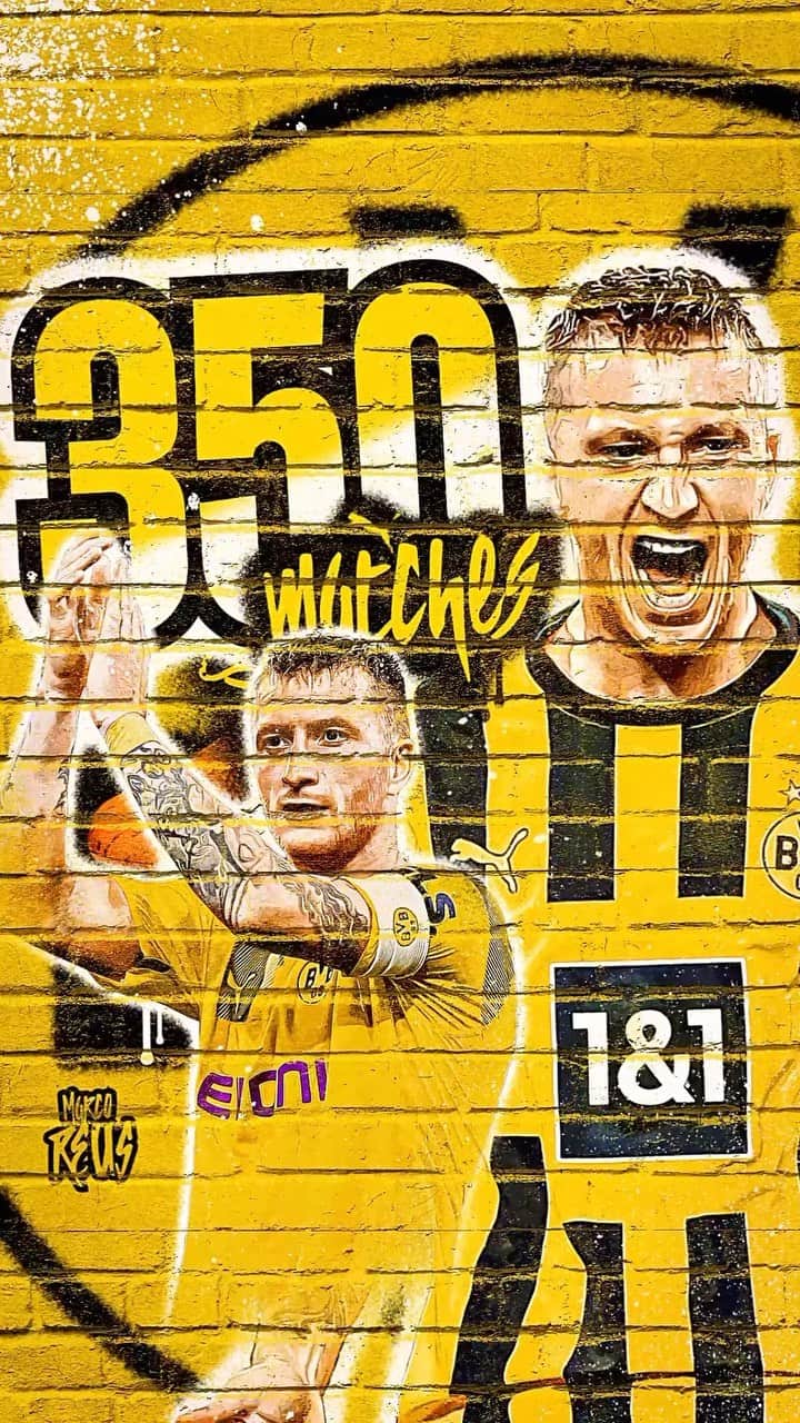 マルコ・ロイスのインスタグラム：「350 Bundesliga games and still hungry for more ⚫️🟡」