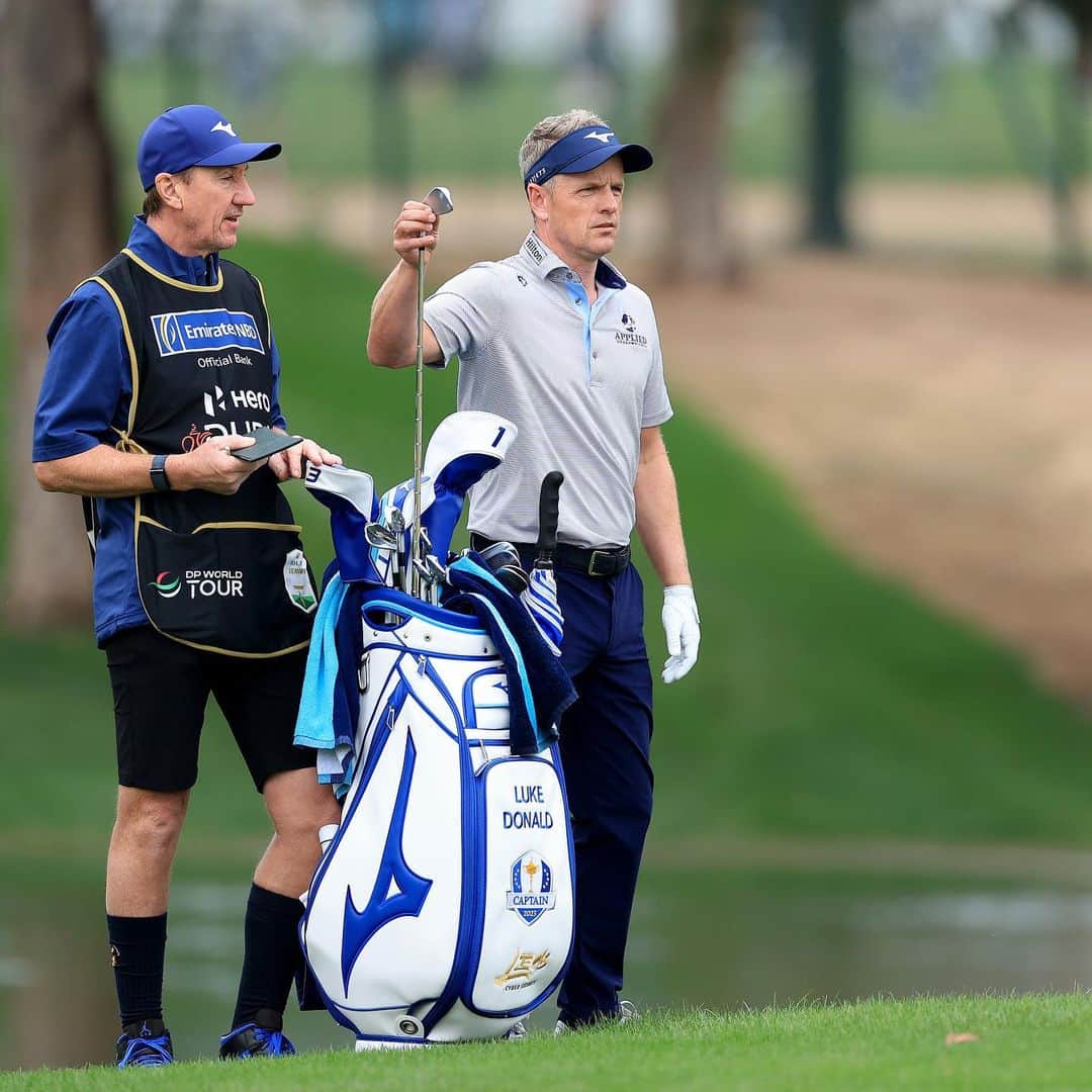 ルーク・ドナルドのインスタグラム：「3 very productive weeks here in the UAE. The Hero Cup was a huge success with all involved.   33 birdies over 7 rounds at the @adgolfchamps and @dubaidcgolf is very encouraging, just need to limit some of the mistakes & keep improving my driving. It was great to have @johnnylongsocksmclaren back on the bag for a couple of weeks - now off to the @attproam for one more event before a week off 💪🏼👊🏼」