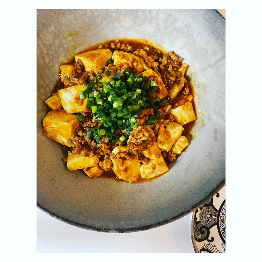 望月理恵さんのインスタグラム写真 - (望月理恵Instagram)「なぜか無性に食べたくなった 麻婆豆腐。  山椒強めに作りました😋 ピリピリしながら ご飯が止まらないです。  #日本食も恋しかったのですが なぜか辛いものを欲してしまいました。 #麻婆豆腐 #脂控えめにさっぱりと 鶏ひき肉使いました。」1月30日 18時29分 - mochiee28