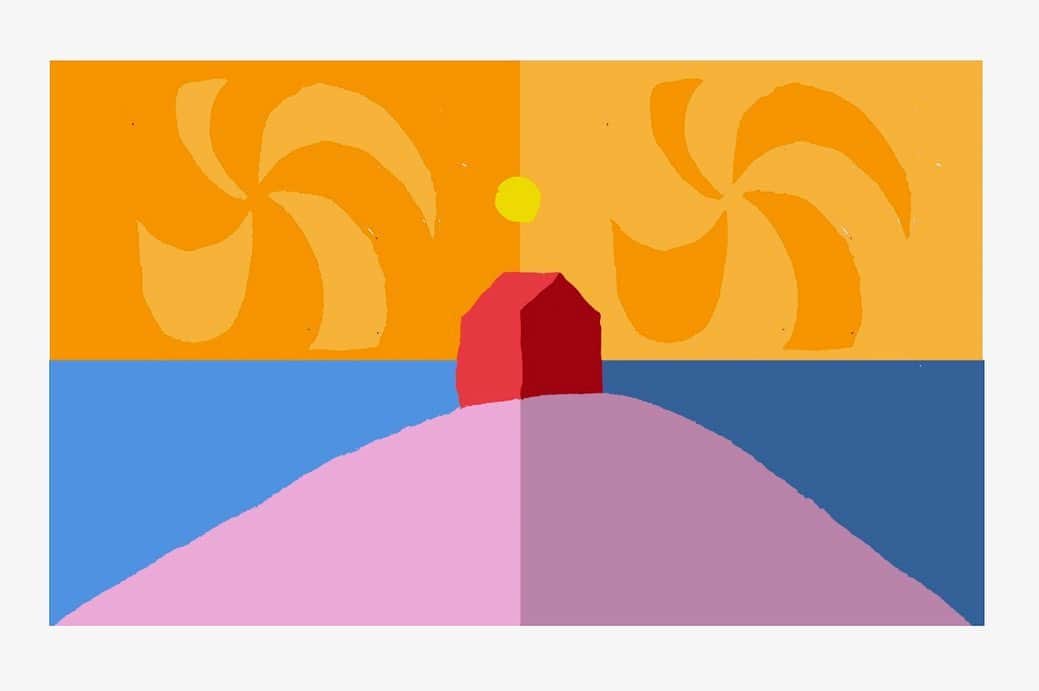 トロ・イ・モアのインスタグラム：「I had fun making this design for @g_o_o_d_h_o_t ‘s flag auction series. Inspired by the experience of being at Good Hot and the process of centering yourself when using a sauna. Proceeds from this flag will be going to @womensaudiomission. Please check them both out for more info.  2’ x 3’ sewn rip stop material」