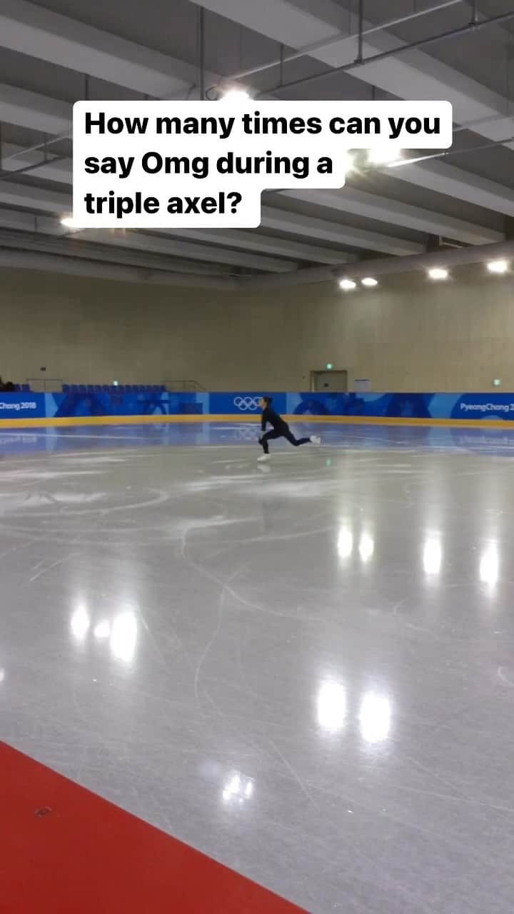 のインスタグラム：「Just enough time to say omg twice in my brain during a triple Axel? Did I time that right? 😂 • • • Before you even ask, no I can’t do 3a anymore. 🥲 • #figureskating #tripleaxel #figureskate」