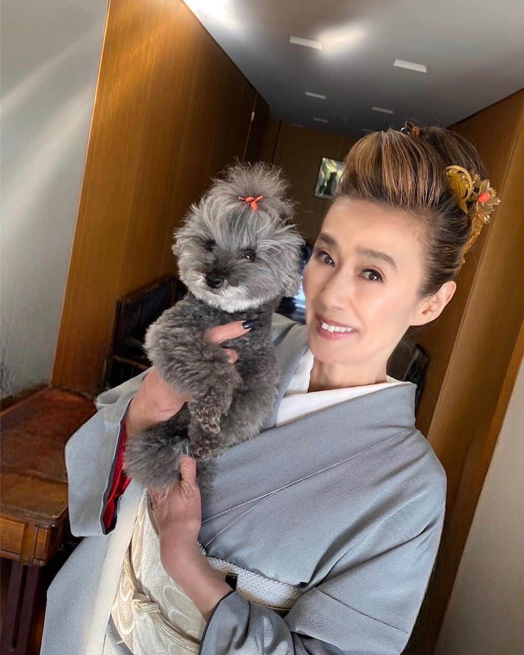萬田久子のインスタグラム：「感慨に浸りまくりの 1日となりました❣️  #宮城野親方  #元横綱白鵬 さん #断髪式  #yoshiki さん #着物 #愛犬 #トイプードル #萬田久子 #HISAKOMANDA」