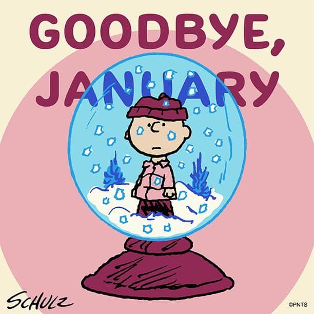 スヌーピーのインスタグラム：「Goodbye, January!」