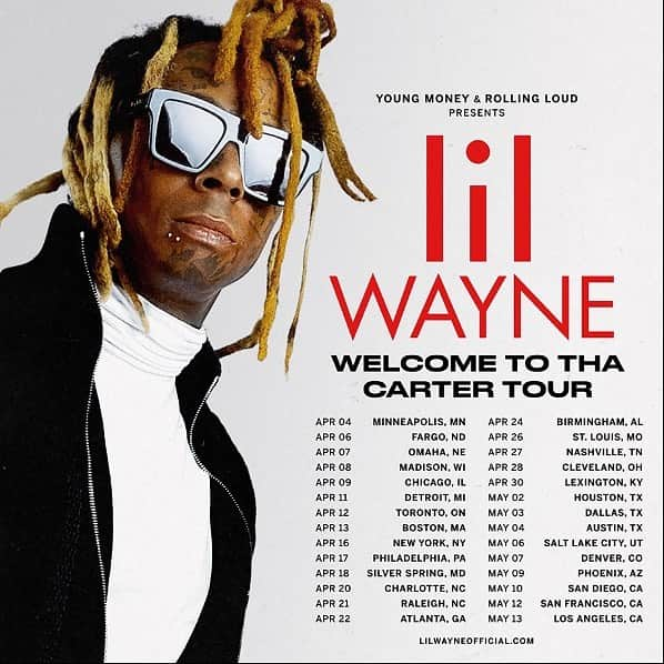 マック・メインのインスタグラム：「Welcome To Tha Carter Tour!!!  What’s your favorite Carter album and which song would you like to see @liltunechi perform from the Carter series?  Lilwayneofficial.com」