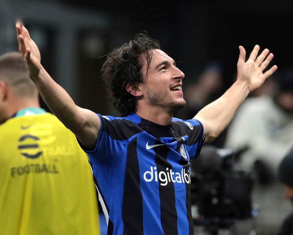 マッテオ・ダルミアンのインスタグラム：「Semi-finals ✅🖤💙  #Inter #ForzaInter #InterAtalanta #CoppaItalia」