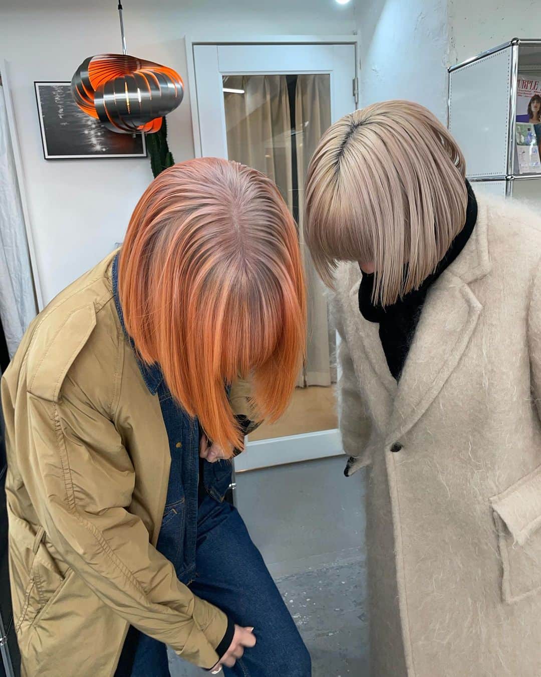 Yukano Nojiriさんのインスタグラム写真 - (Yukano NojiriInstagram)「#ルーツカラー 全頭オレンジ飽きたので根元だけパキパキ。前髪ありとなしで顔変わりすぎるよね、わたし🥺」2月1日 19時56分 - yukano22