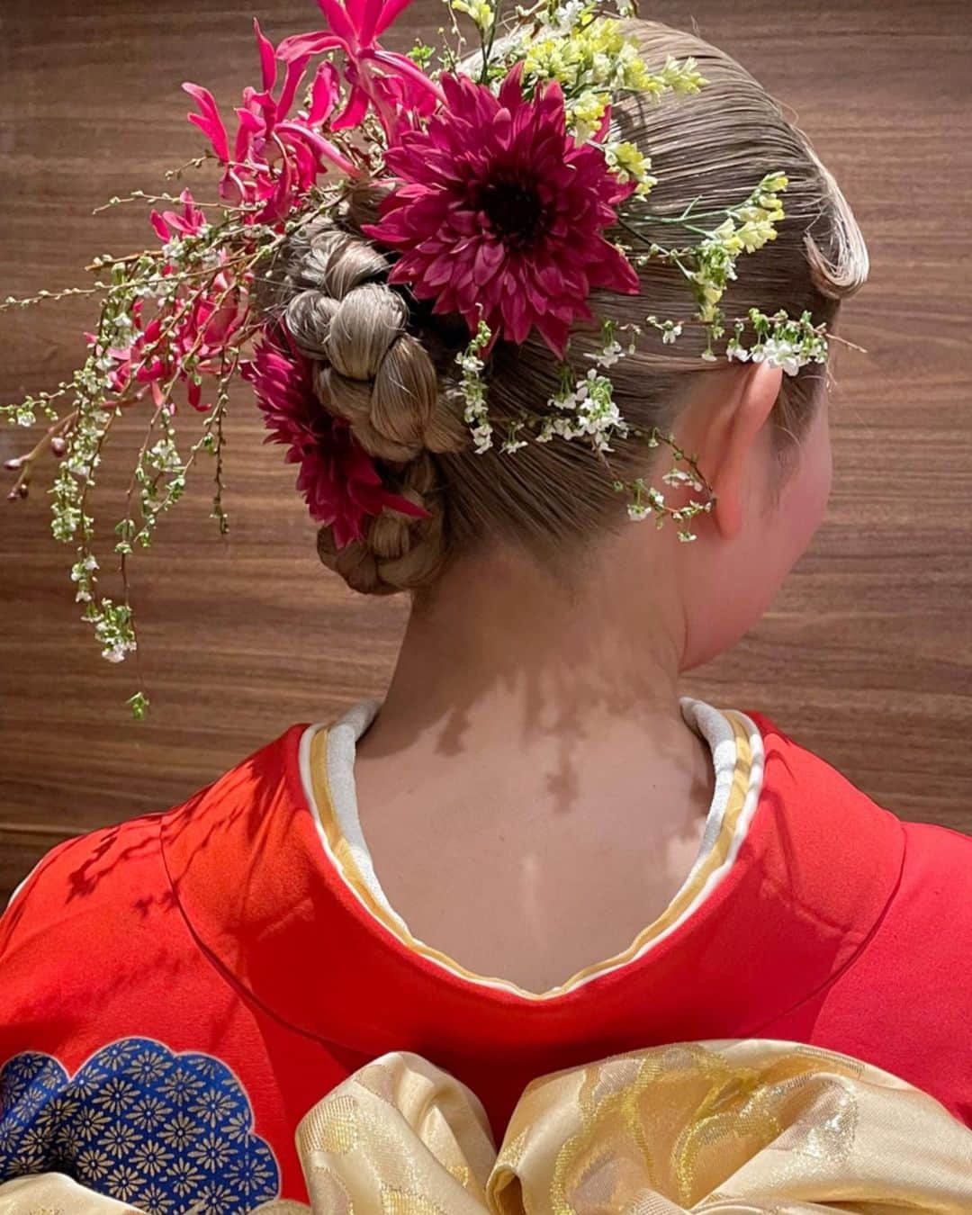 河野麻里のインスタグラム：「・ ・ 和装hair  #wedding #浜松市」