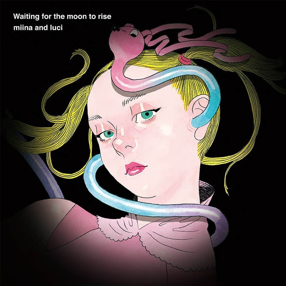 さよならポニーテールのインスタグラム：「📍みぃなとルーチ2nd Album『Waiting for the moon to rise』3月2日発売です💿ジャケットは我喜屋さん🔍タワレコで購入すれば特典として貴重なデモ音源2曲入りCD-Rがもらえるので予約してね！」