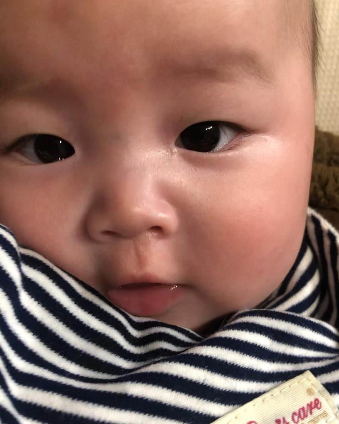 のインスタグラム：「先日『4ヶ月健診』でした☺️ 7600ｇ異常なし😚 17人くらい健診に来てたbabyちゃん達がいたけど、 ダントツで大きかった🤭 いっぱい泣いていっぱいミルク飲んで いっぱい笑ってヨダレだらだら垂らしながら🤤 テレビと音楽と絵本に興味津々📕✨ （絵本のレパートリー増やさないと😅絵本高いのよね|彡ｻｯ！） お風呂も大好き‪🫶🏻 元気にスクスク育ってくれてます😄‪🫶🏻 ベビーモデルしたいなぁ😆 #baby #babyboy #boy #赤ちゃん #4ヶ月ベビー #ベビー #4ヶ月 #smile #family #happy #iloveyou #4ヶ月健診 #絵本 #音楽 #お風呂 #music #book #べびすたぐらむ」
