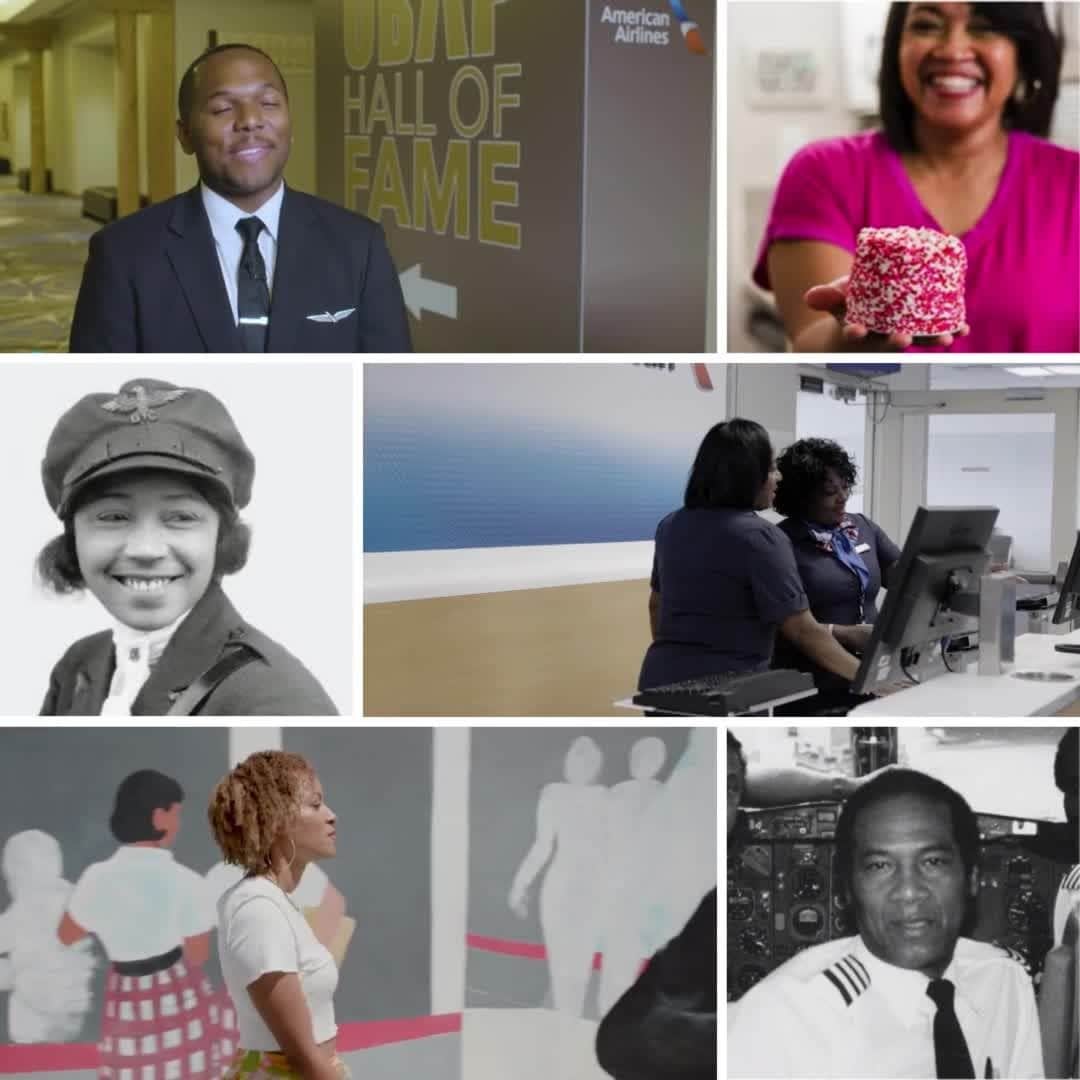 アメリカン航空のインスタグラム：「At American, we celebrate Black History and the contributions of Black Americans to our company, communities, and industry year-round. Our goal as a company is to break down barriers in our industry, which is accomplished through an intentional focus on representation and supporting the communities we serve.  As a global leader, we understand our incredible responsibility to continue giving voice, visibility, opportunity and support to our Black team members and customers. We invite you to be inspired by some things we have done this past year. Link in Bio.」