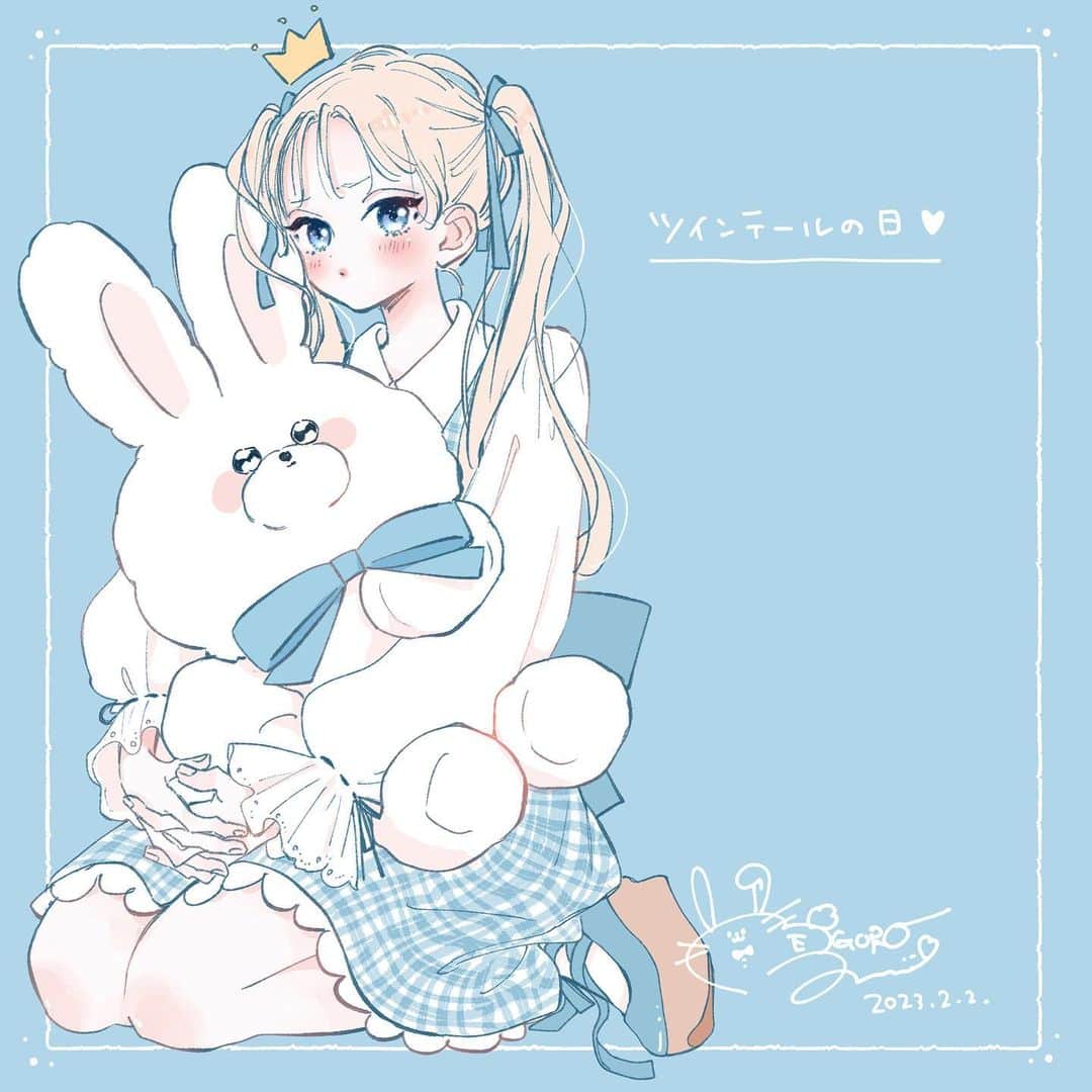 目黒あむのインスタグラム：「ツインテールの日2023！ うちのかわいいツインテちゃん🌱✨ ⁡ コメント♡メンションフォローなどいつもありがとうございます！（メンション気づけないときすみません😭） ⁡ #お姉ちゃんの翠くん #ツインテールの日 #comic #illustration」