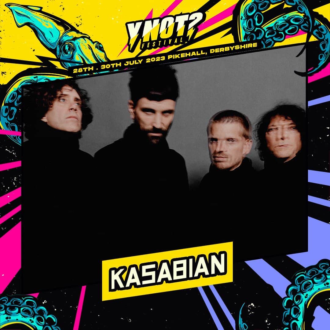カサビアンのインスタグラム：「🍻NEW DATE: We’re headlining @ynotfestival on Saturday July 29th! For tickets head to: ynotfestival.com #summeriscoming #」