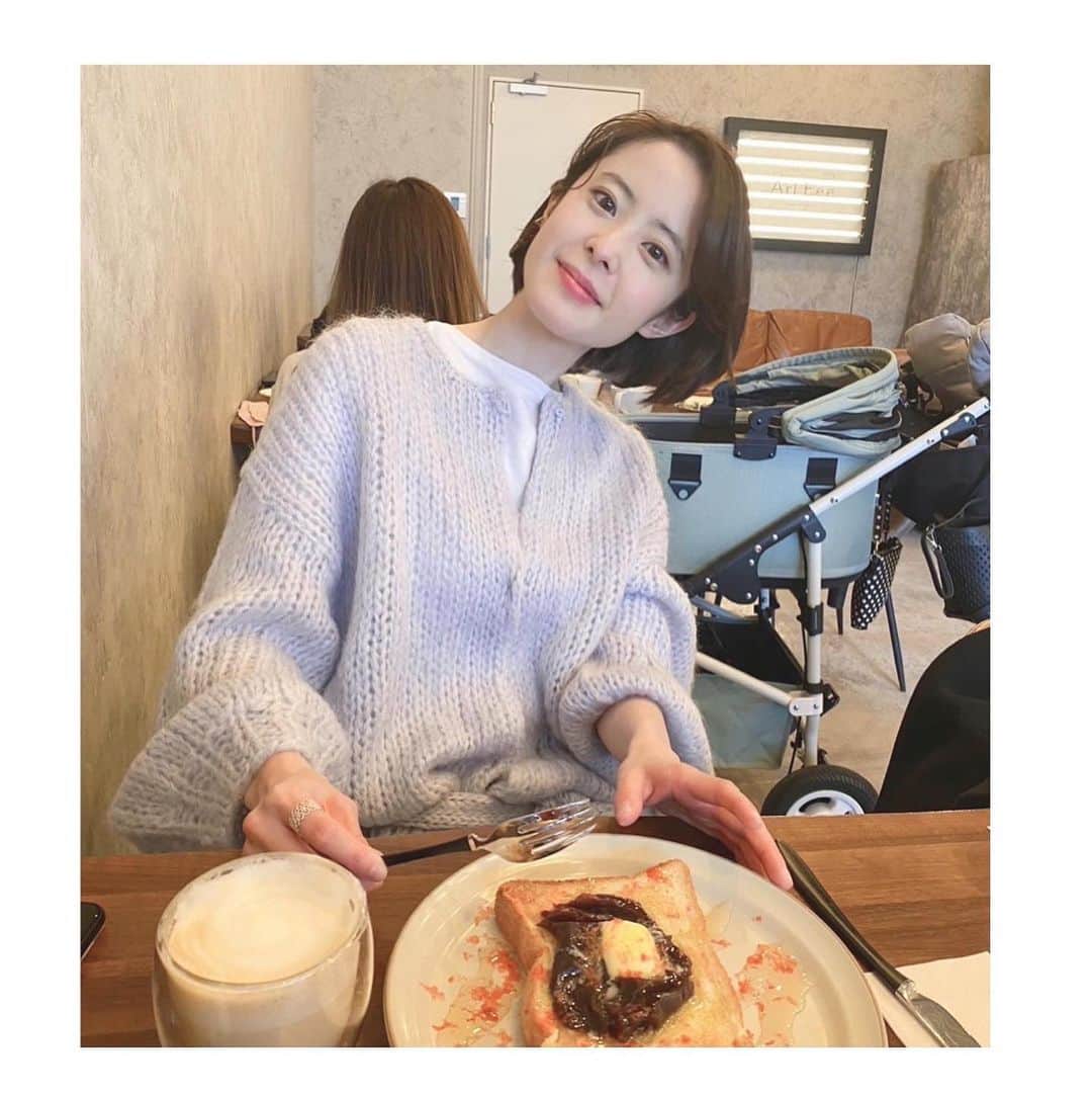 白石糸のインスタグラム：「. あんバタートーストと 初陶芸をした1日🏃‍♀️✨ 出来上がり楽しみです🫢 . #陶芸 #こんな顔してますがとても美味しかった」