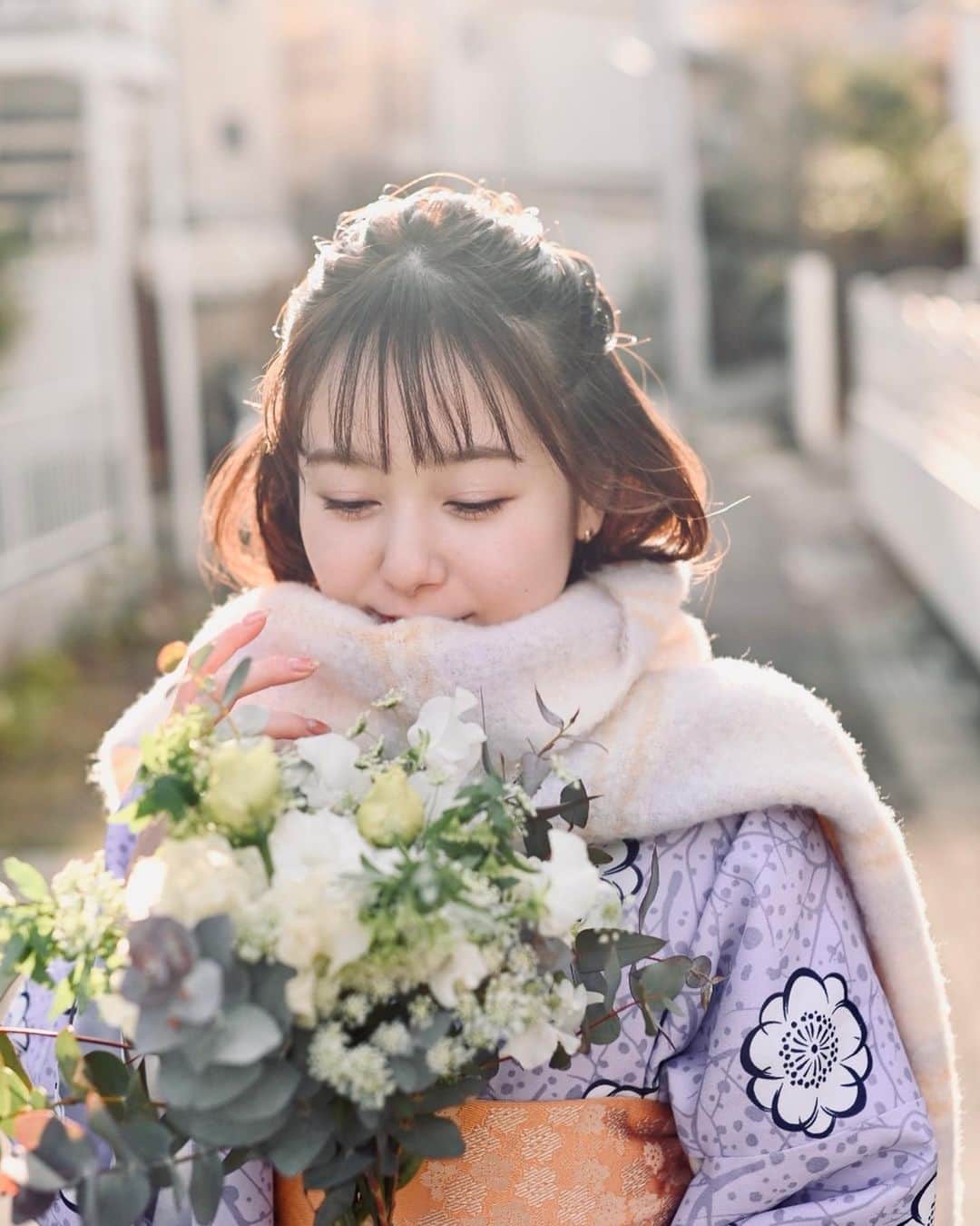 伊藤美羽のインスタグラム：「. . 冬の着物撮影👘❄️」