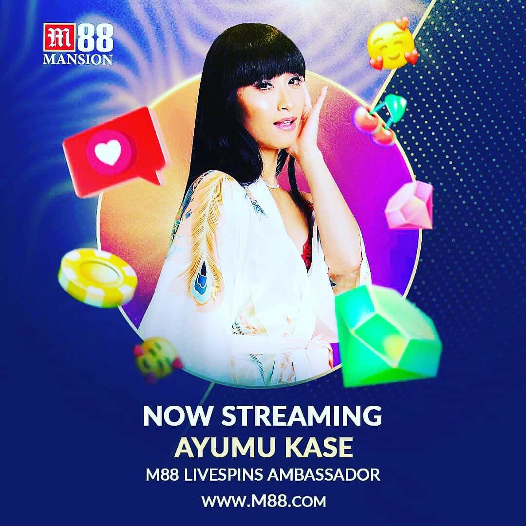 加瀬あゆむのインスタグラム：「Hi guys Ayumu Kase here. I'll be streaming    Join me as I play my favorite Livespins games at www.m88.com this February 16 at 11PM (GMT +12).   Make sure to SIGN UP on mariam88.com for a very special gift from me 😘」