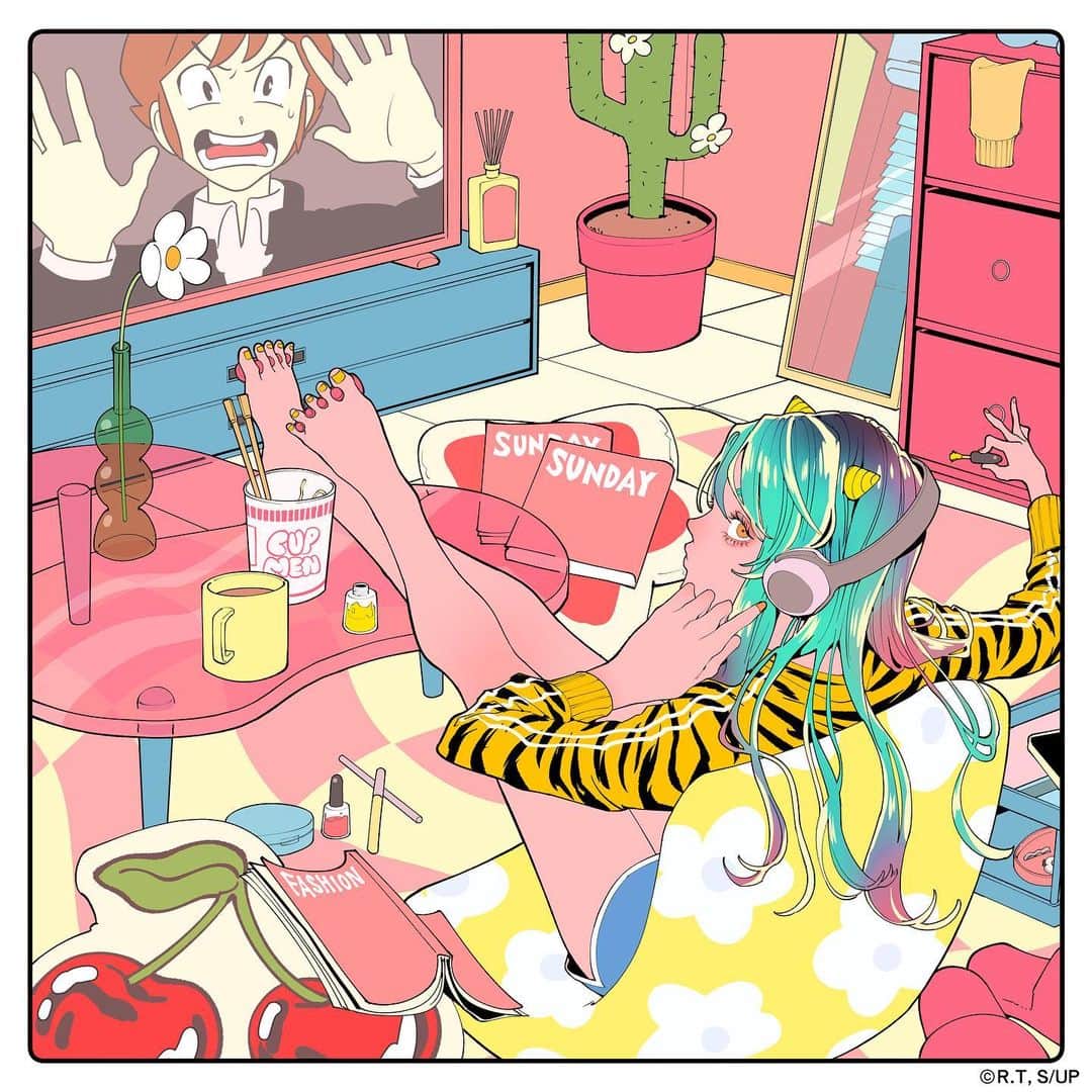 NAKAKI PANTZのインスタグラム：「💌3/15(水)発売💌 MAISONdesミニアルバム「ノイジールーム」 ジャケットイラスト2種を描かせていただきました。  「うる星やつら」2クール分のOP/EDテーマと、新曲2曲が収録！ ラムちゃんがデザインされたアクスタ付き、アニメのOP/ED映像が収録されたBD付きの2種類が発売となります。  amazon、タワレコオンライン、HMVオンラインなどなど各ストアにて予約開始しております。 是非チェックしてみてください❣️  #maisondes #うる星やつら #illustration#art#artwork #일러스트#그림#삽화 #絵#イラスト#アート」