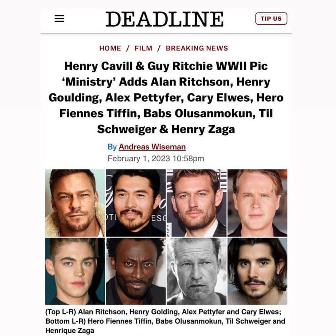 アレックス・ペティファーのインスタグラム：「🎥 @guyritchie  @jerrybruckheimer」