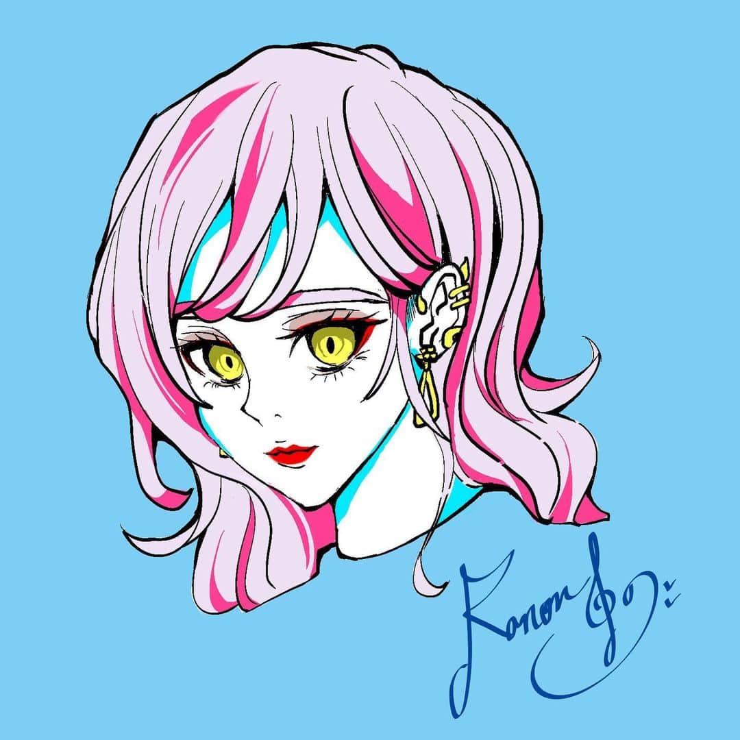 奏音69のインスタグラム：「ついにiPadを買ったので、試しにお絵かき。 PCなしでいつでも気軽に描けるのすごい。  #illustration #イラスト」