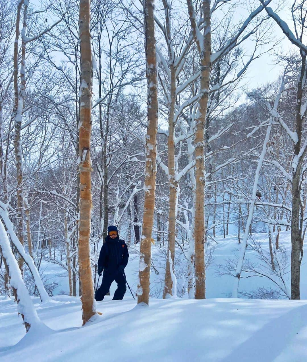 伊藤さつきのインスタグラム：「冬の空気すき☃️ #vectorglide  #whitetime_tokyo  #whitetime_asahikawa  #swanygloves_jp  #contour #スキー #ski @vector_glide  @swanygloves_jp」