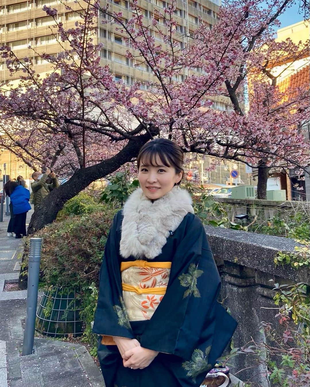 田中美都（気象予報士）のインスタグラム：「𖤣𖥧𖥣𖡡𖥧𖤣 ちなみに熱海では早咲きの”あたみ桜”が満開でした🌸  熱海市のHPによると、 あたみ桜は沖縄のカンヒザクラと同じくらいの1月頃から咲きはじめて、日本列島で最も早く咲く桜だそうです🌸早咲きの桜として知られる河津桜より約1カ月早いみたいですよ〜！  知らなかった〜😳 確かにいくつかの木はすでに散り始めで、花吹雪になっていました🫧🌸 皆さんにも春をおすそわけ🌷  #気象キャスター #気象予報士 #天気予報 #熱海 #あたみ桜 #あたみ桜糸川桜まつり」