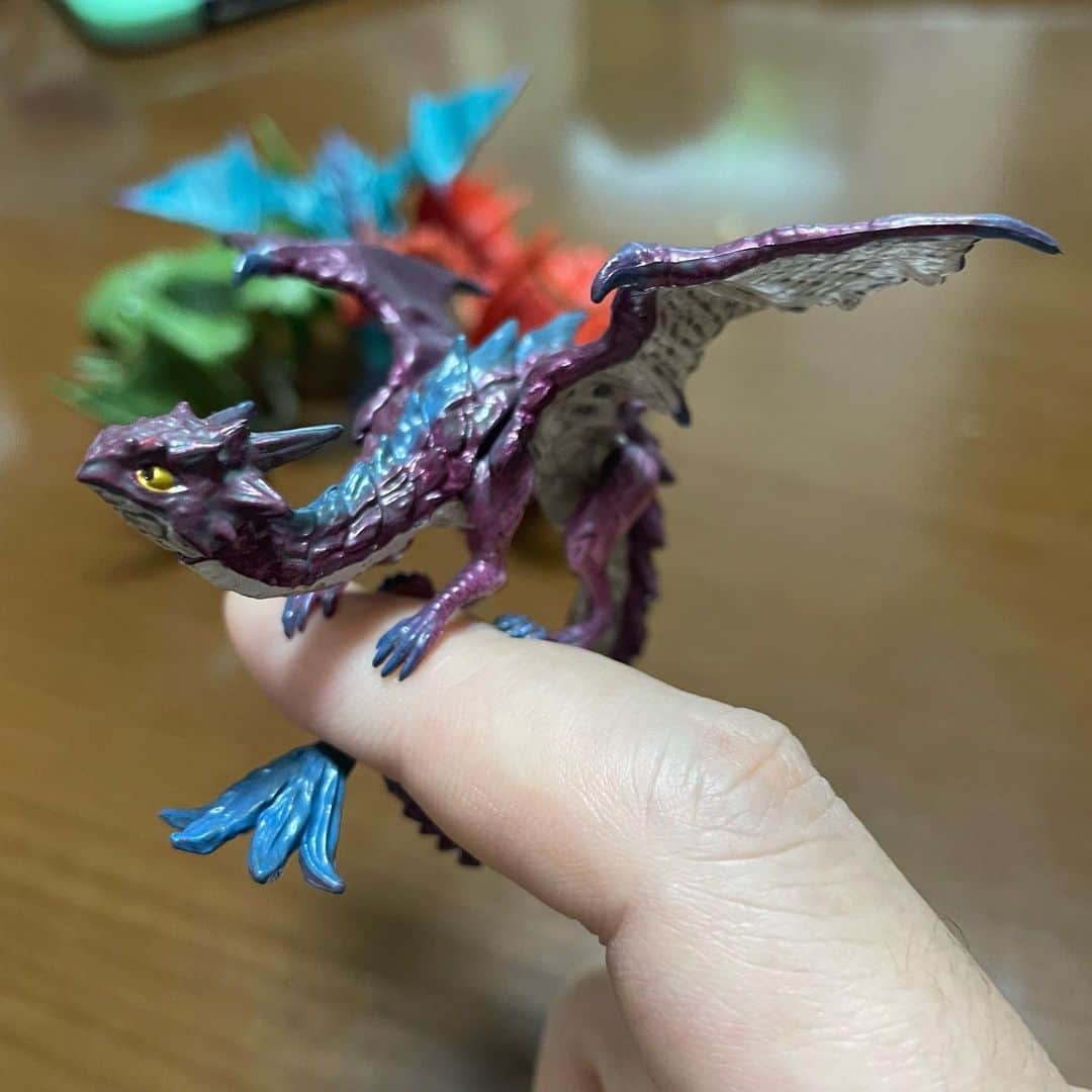 小森高博のインスタグラム：「ドラゴンとワイバーン  #指乗りドラゴン」