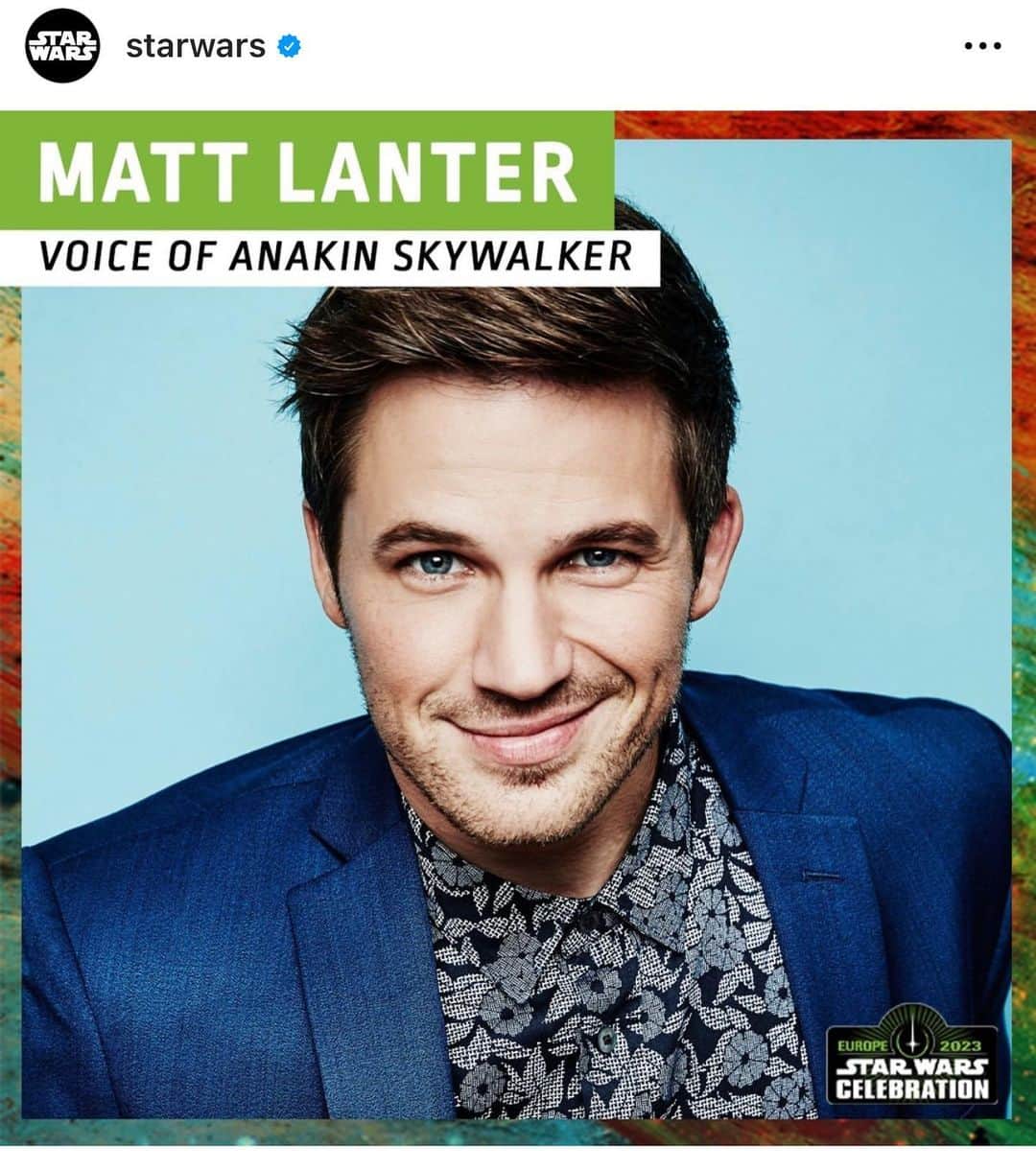 マット・ランターのインスタグラム：「StarWars Celebration Europe! This will be my first time signing internationally and first Celebration Europe. Will I see you there??? 💥💥」