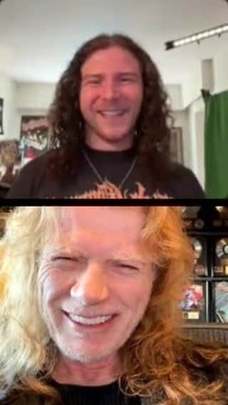 のインスタグラム：「Dave announcing ‘They Only Come Out at Night’ - Live at Budokan: a Global Livestream event on February 27th. Get early bird tickets and merch now at driift.link/Megadeth  Instagram live with @davemustaine hosted by @daniel_dekay」