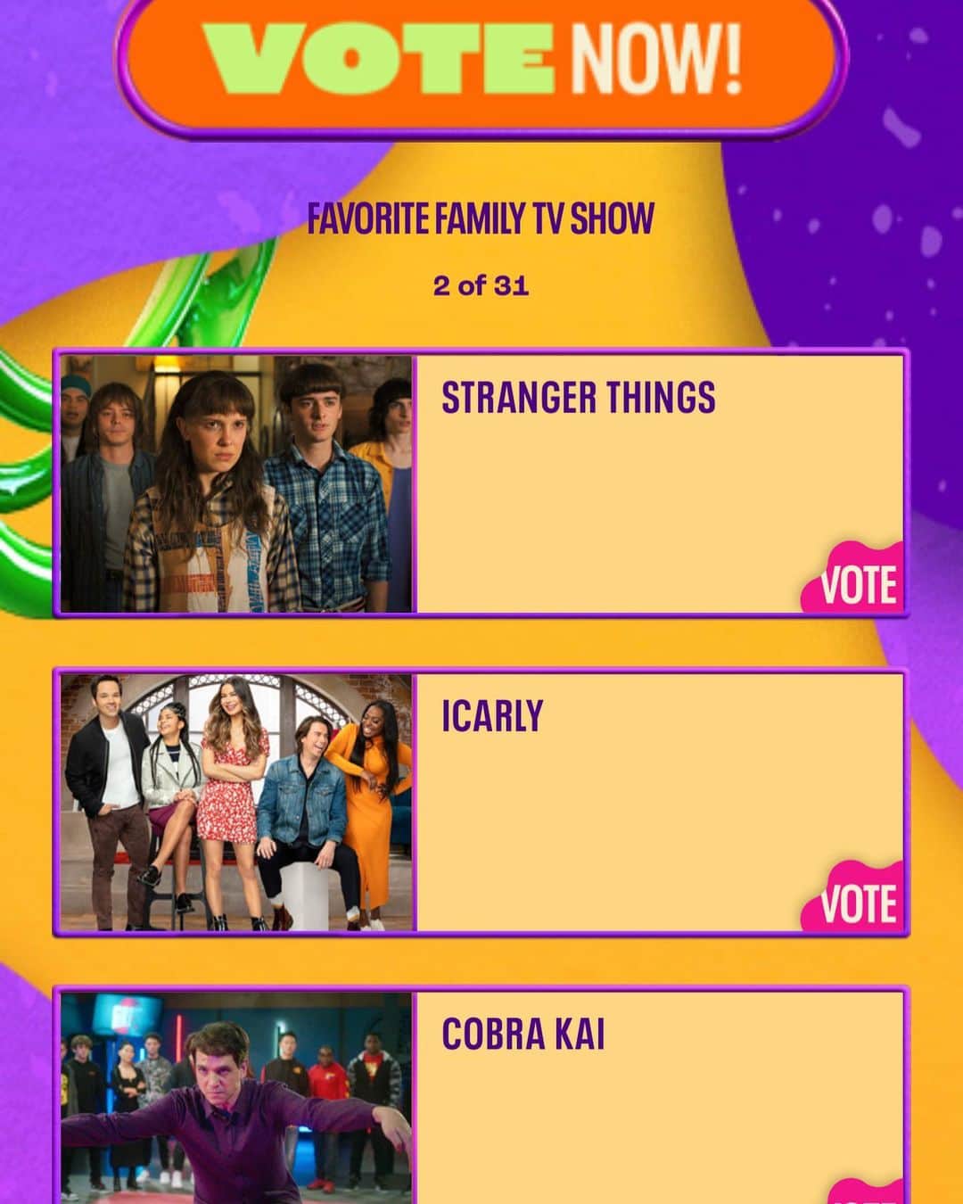 ネイサン・クレスのインスタグラム：「So stoked that @icarly was nominated again for favorite family TV show this year at the Kid’s Choice Awards!! Head over to Nick.com/KCA and vote. If we win @jerrytrainor gets a slap to the face!!! 🙌🎆🎉🍾」