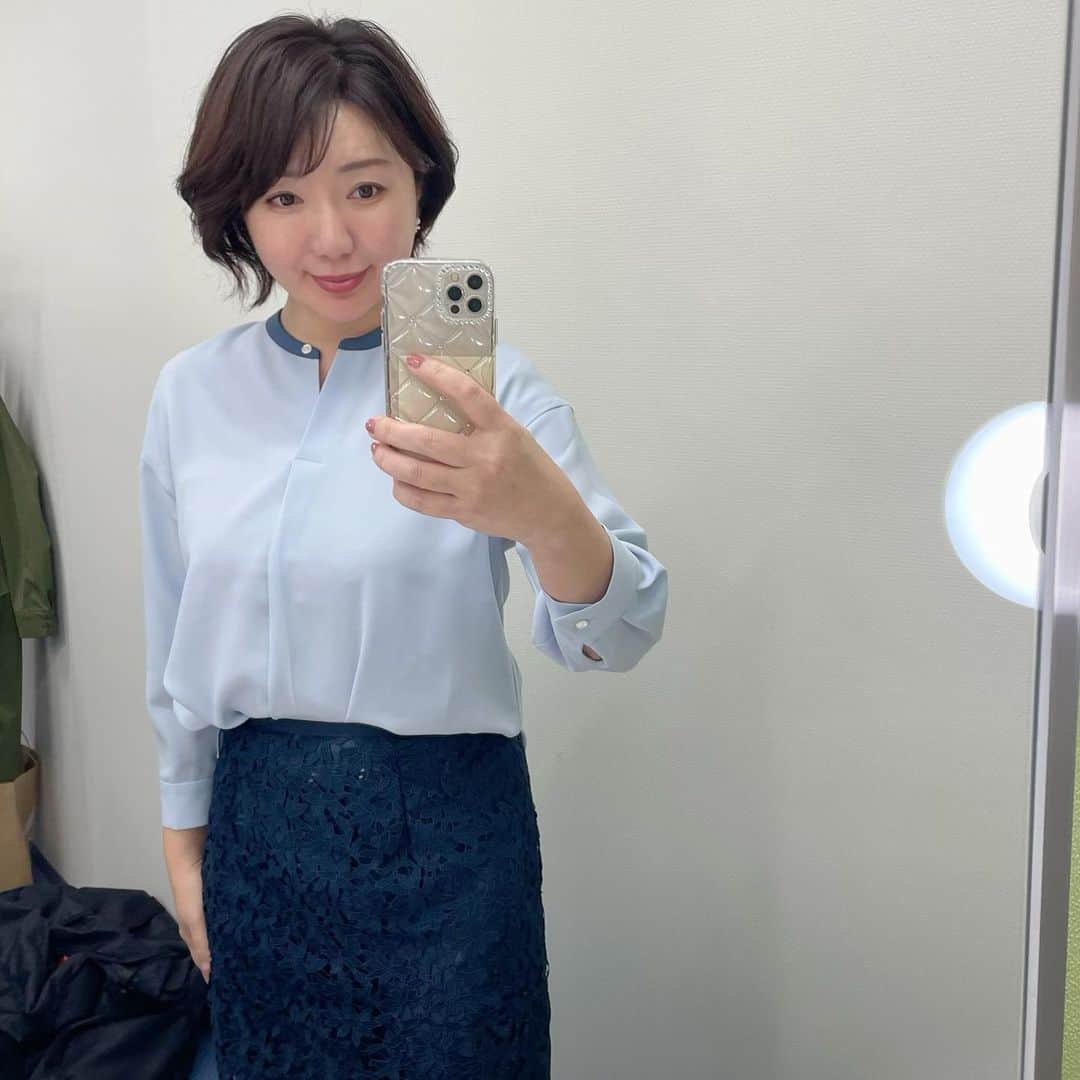 角田華子のインスタグラム：「#福岡ニュースファイルcube  #衣装 #水色ブラウス  #先週の #2月4日 #立春でした  #今週もよろしくお願いします   ^_^」