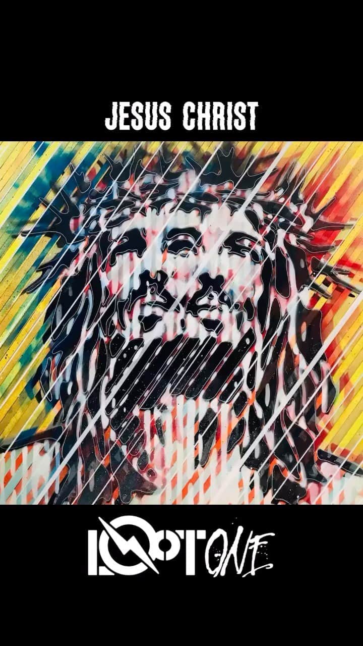 LOOTONEのインスタグラム：「LOOTONE Stencil 2023 "Jesus Christ"  #stencilart #contemporaryart #contemporarypainting #jesuschrist #lootone」