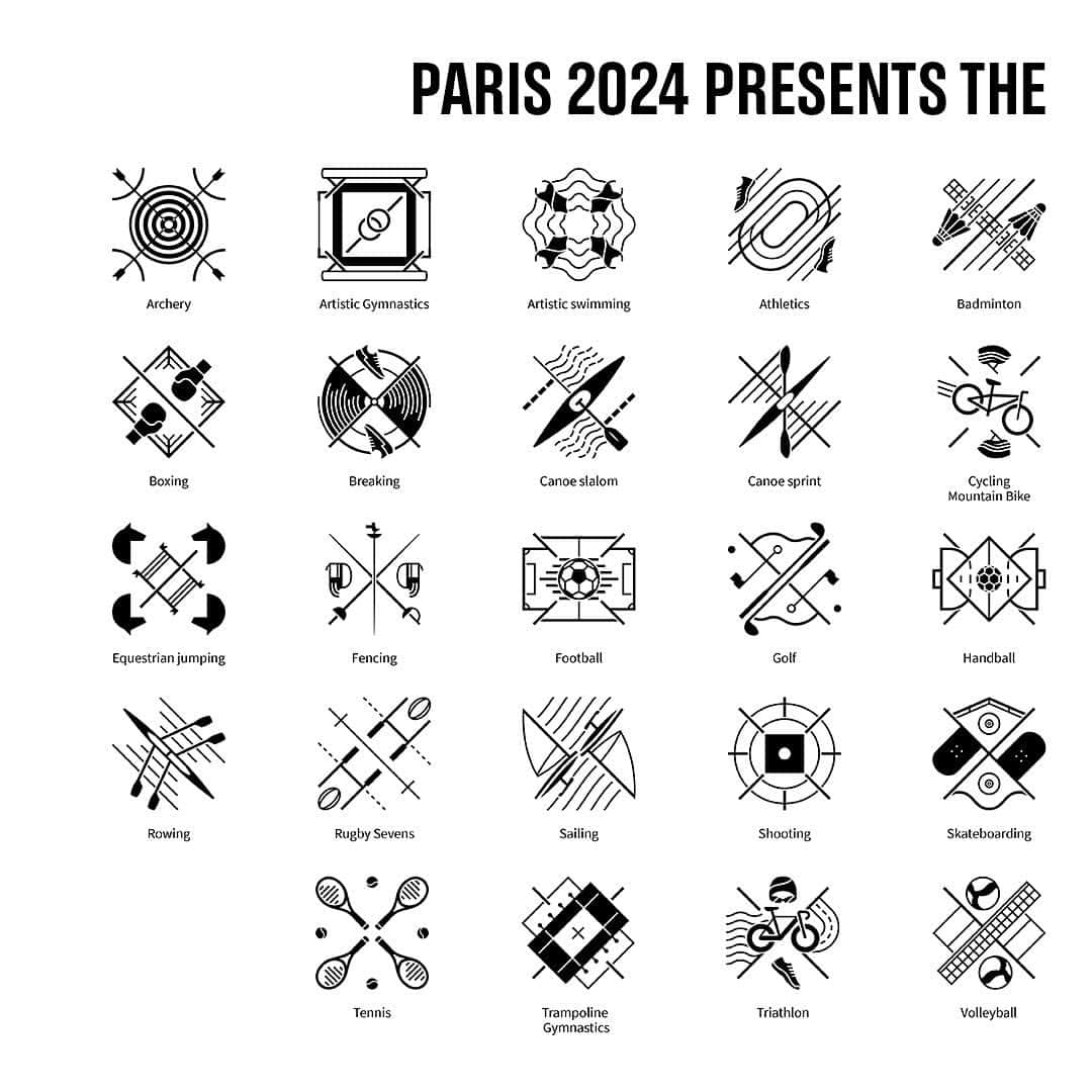 オリンピックさんのインスタグラム写真 - (オリンピックInstagram)「Paris 2024 unveil the official sport pictograms of the Games. 😍⁠ ⁠ The Olympic Pictograms contribute to the visual identity of every Games edition. @paris2024 are making history by introducing the 'badges of honour' concept. They embody the act of belonging to a sport, to values, to a community, to a family.⁠ ⁠ Hit the link in bio to read more. ⁠ ⁠ #olympicpictograms #pictograms」2月8日 22時40分 - olympics