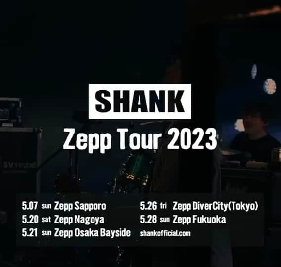 池本雄季のインスタグラム：「【LIVE情報】  "Zepp Tour 2023" 開催決定！！  5/7(日) Zepp Sapporo 5/20(土) Zepp Nagoya 5/21(日) Zepp Osaka Bayside 5/26(金) Zepp DiverCity(Tokyo) 5/28(日) Zepp Fukuoka ※全公演ゲスト有り／後日発表  オフィシャル1次先行 受付期間：2/8(水)19:00〜2/23(木)23:59   #shank #shank095 #shank095jpn」