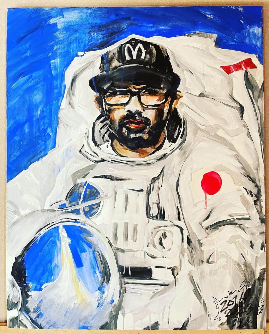 MACKA-CHINのインスタグラム：「宇宙に行ったのもう7年前かー✨ 2016.2.23. @heavysickzero  #livepainting by @genta_kingrafix」
