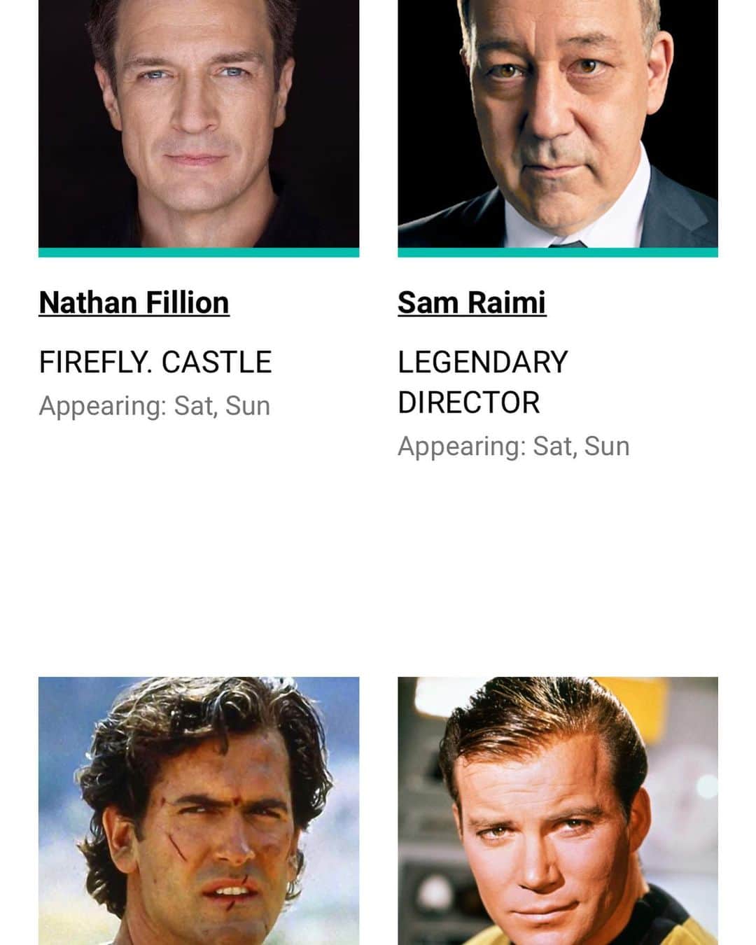 ネイサン・フィリオンのインスタグラム：「I was just about to announce I’ll be in Portland for Fan Expo on the 18th and 19th, when I saw the guest page and it hit me: I’m living my dream. Look at these incredible talents I’m sharing digital space with. I’m beside myself. And Mr. Raimi.」