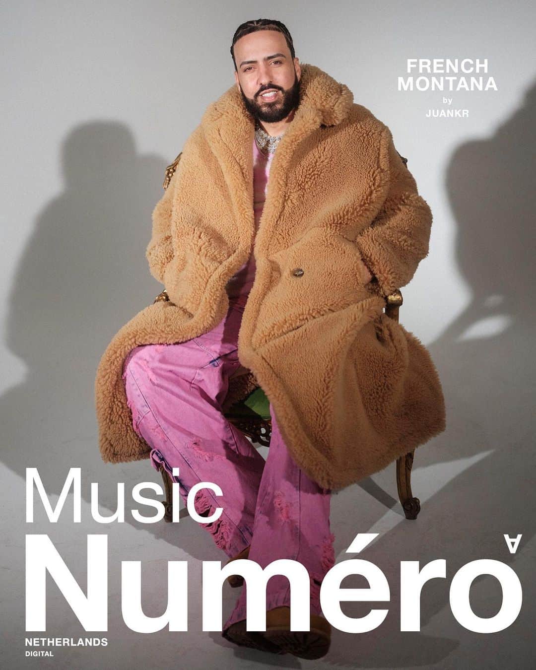 フレンチ・モンタナのインスタグラム：「THEY TRYNNA GET THEY REELZ UP  IM TRYIN GET MY MILLZ UP   NUMERO COVER 🌊  Photographer: JuanKR @juankr_ Stylist: Raz Martinez @itsmerazzie Groomer: Fernando Torrent @torrentfernando Editor: Timi Letonja @timiletonja Interview: Jana Letonja @janaletonja Cover design: Arthur Roeloffzen @arthurroeloffzen」