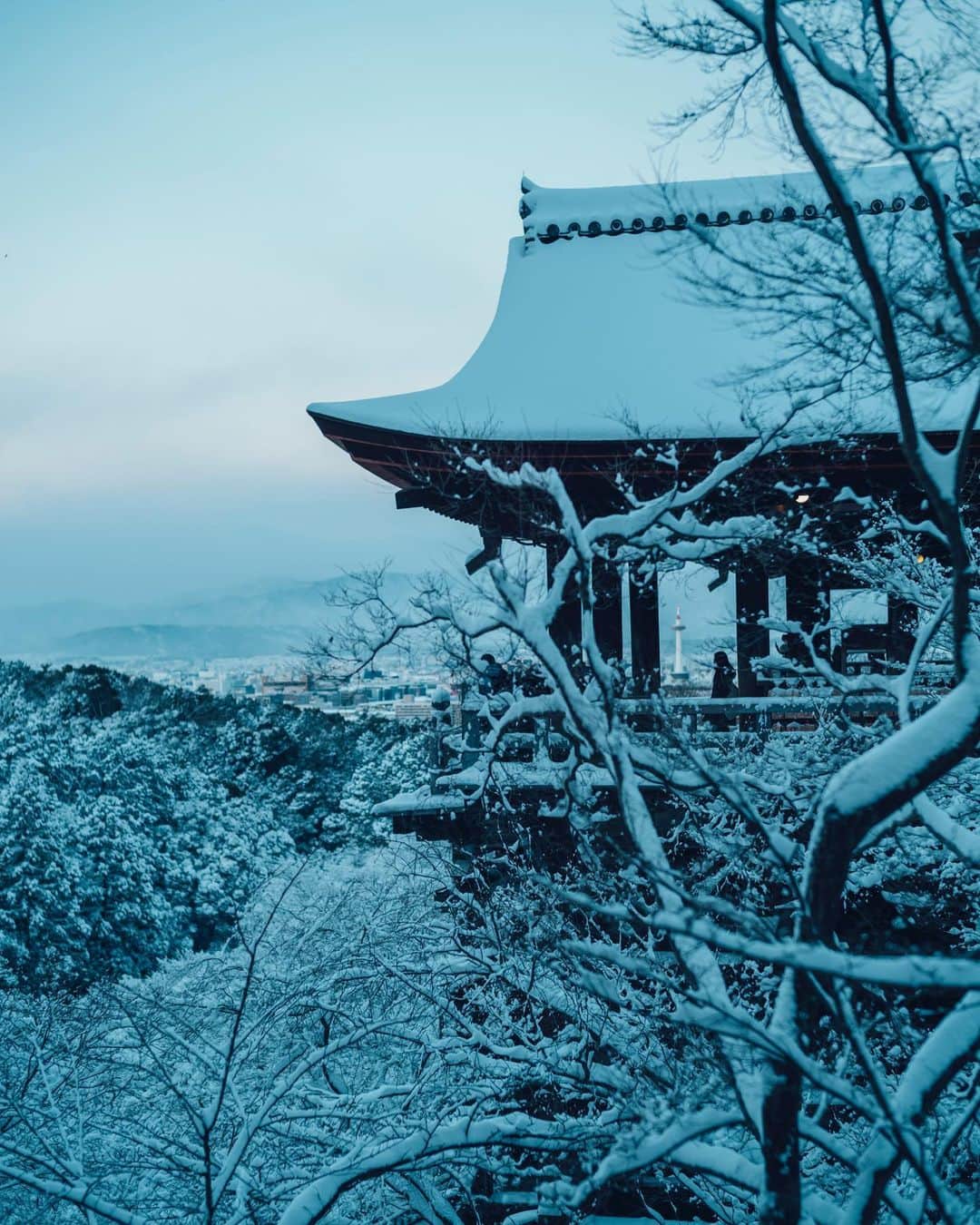 清水寺のインスタグラム：「Hondo | 本堂　雪景」