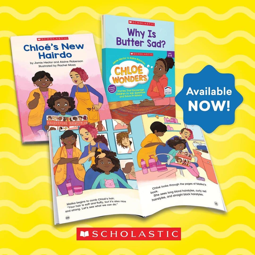 ジェイミー・ヘクターのインスタグラム：「Meet Chloé - a curious kid with a lot of heart ❤️! In this new series from actor @jamiehector for ages 6-8, Chloé Wonders (inspired by Jamie’s daughter and family) introduces young readers to stories that encourage questions, help build social-emotional learning skills and problem-solving. Order today at the link in @scholasticinc’s bio! Co-written by @robersons_artist_management.」