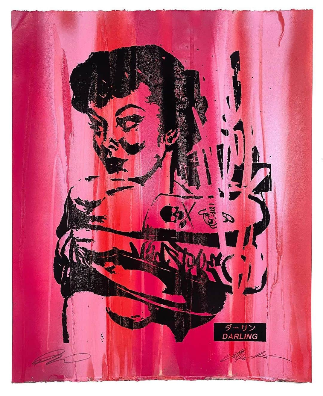 デイヴ・ナヴァロのインスタグラム：「“LA Darling” appears to the viewer as a heroine plucked from the tradition of a Joan Didion novel with a Roy Lichtenstein graphic twist. Dave Navarro’s elaborate aerosol color blasts provide the perfect backdrops for Brian Hoffman’s contemporary take on the classic femme fatale character.  The two artists come together again through a mutual appreciation of each other’s work and a coast to coast connection via House of Roulx. The collection includes 12 hand-painted, silk screened one-of-a-kind multiples on paper with hand-deckled edges plus a standard screen printed edition, each individually signed and numbered by both Navarro and Hoffman.  All in, the pieces serve as a visual time capsule celebrating decades of decadence and depravity under the always watchful artistic eye of the City of Angels.  Swipe through to view some options and hit the shop now for the full preview,  The full collection drops next Wednesday, the 15th at Noon, EST / 9am PST exclusively on http://www.houseofroulx.com  @davenavarro  @lifeafterdeathstreet  @brianjayhoffman  @houseofroulx  #davenavarro #davenavarroart #brianhoffman #houseofroulx #streetart #streetartist #printdrop #printrelease #la #laart #laartist #lastreetart」