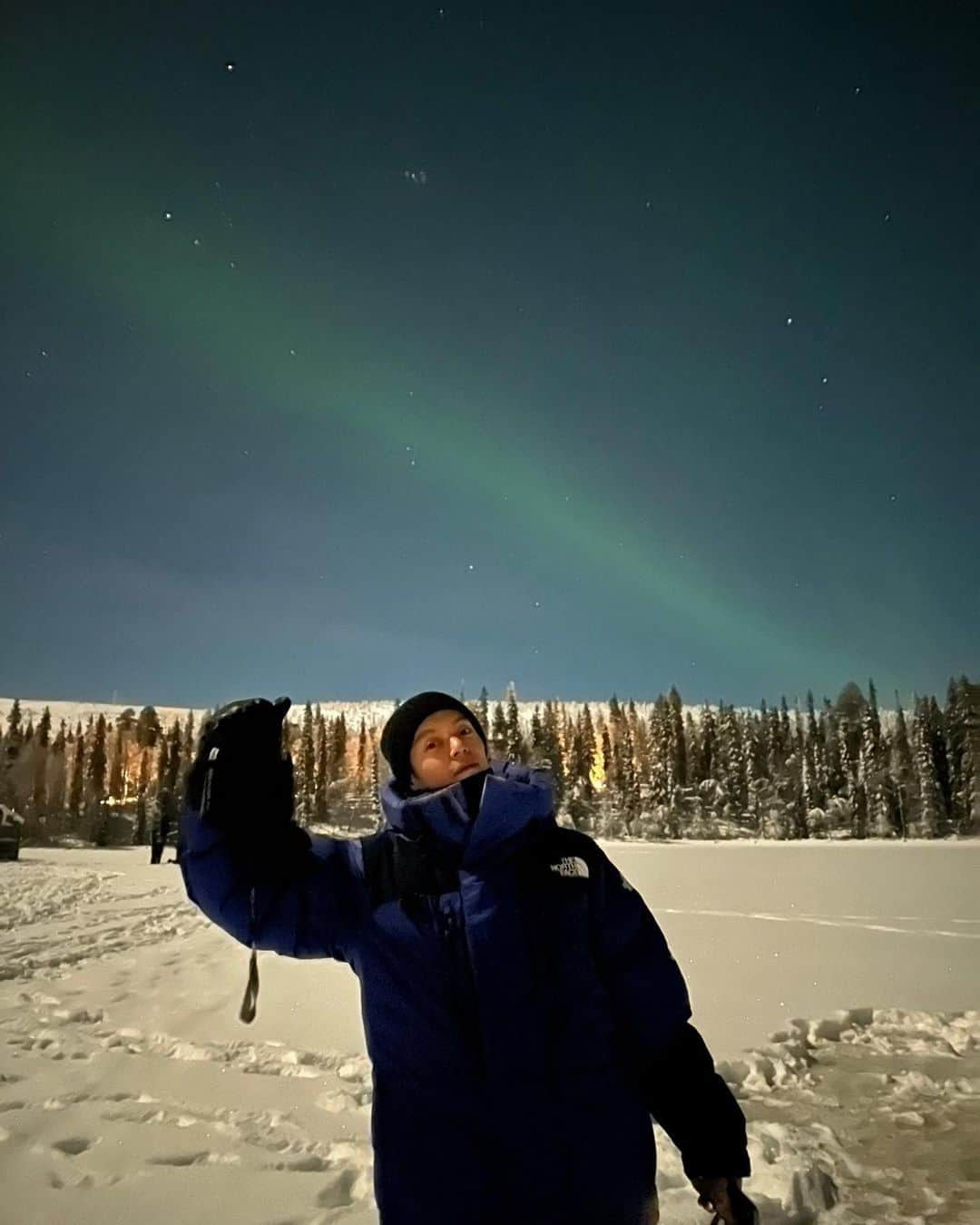 窪田正孝のインスタグラム：「オーロラ❄️ in フィンランド」